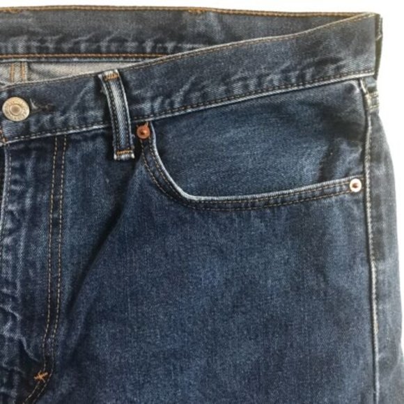 Levis 505 Regular Fit Jeans Mens 38x30 Blue Wash Low Stretch Denim - Picture 5 of 12